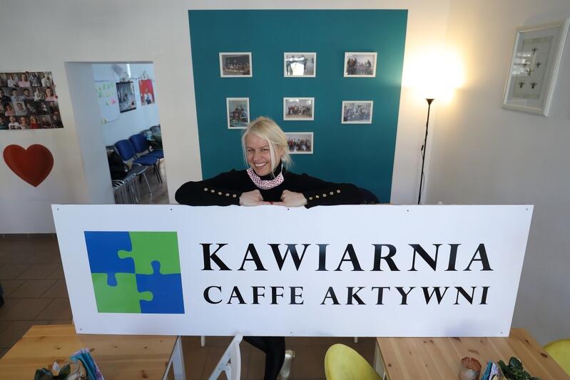  Jolanta Rychlik, założycielka przedsiębiorstwa społecznego Caffe Aktywni, które prowadzi kawiarnię o tej samej nazwie na gdańskich Siedlcach