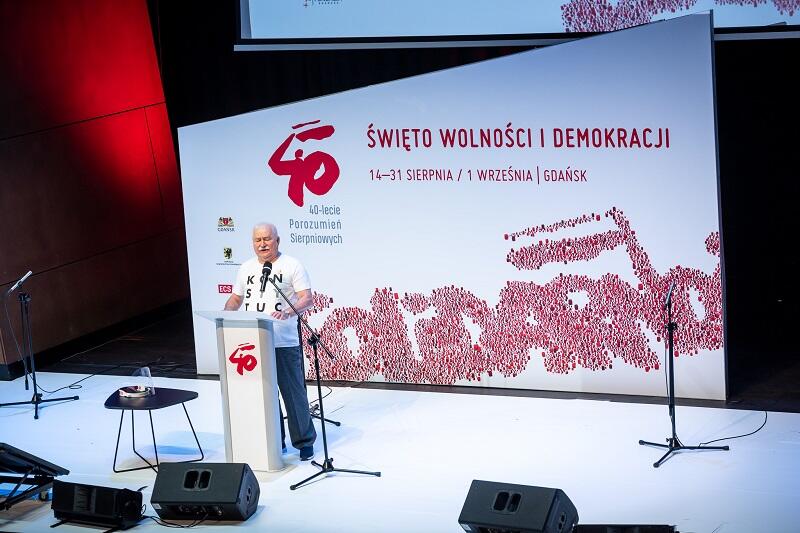 Lech Wałęsa w audytorium ECS, 31 sierpnia 2020 r.