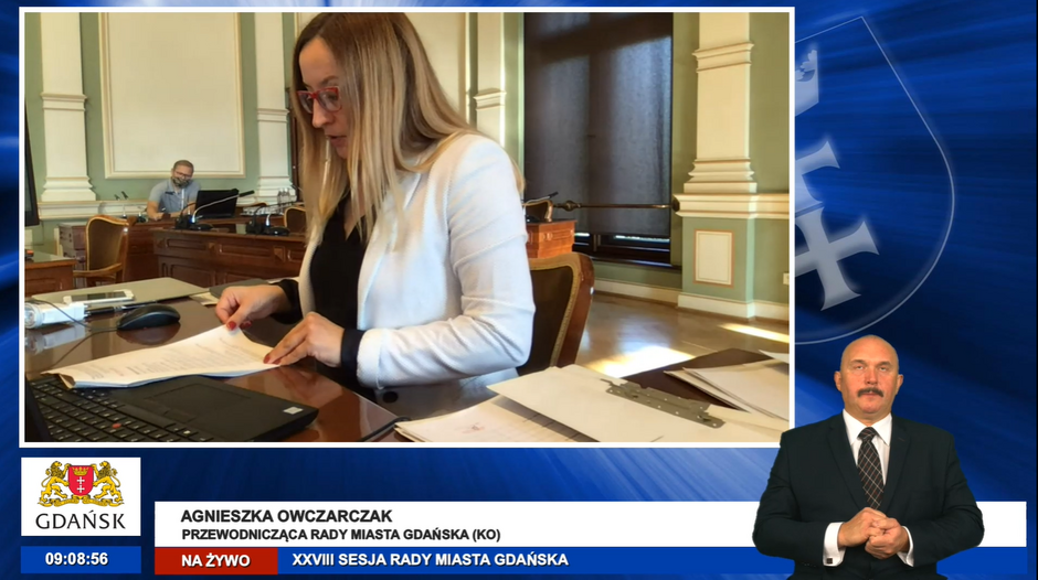 Wrześniowa sesja Rady Miasta Gdańska ponownie przeprowadzona została wirtualnie, za pomocą aplikacji internetowych. Posiedzenie prowadziła, z Nowego Ratusza, Agnieszka Owczarczak, przewodnicząca Rady Miasta Gdańska