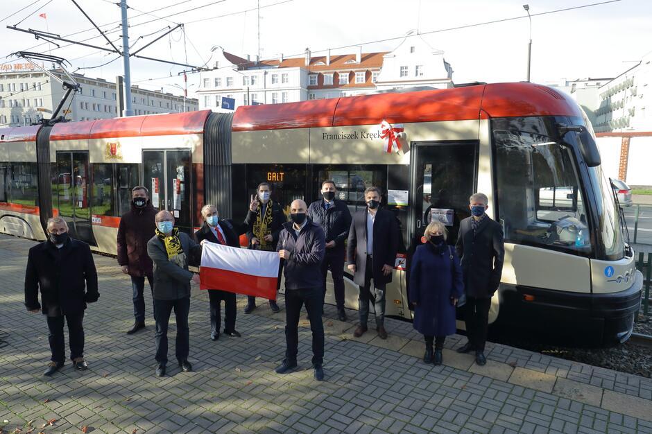 Uroczystość nadania tramwajowi imienia Franciszka Kręckiego. Fot Grzegorz Mehring