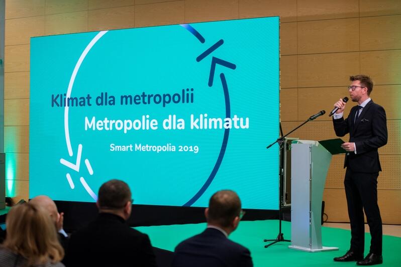 Otwarcie 8. Kongresu Smart Metropolia 2019 rok, nz. Michał Glaser prezes zarządu OM GGS