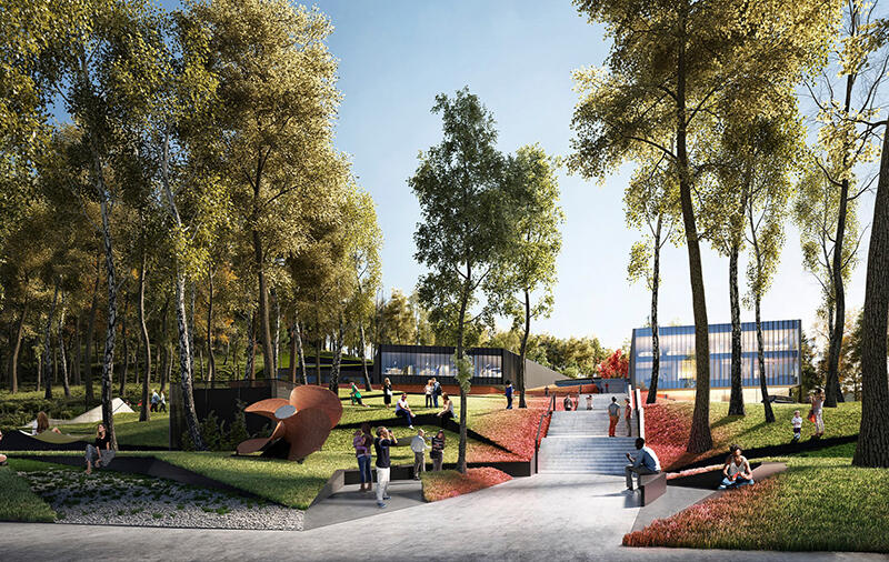 Zagospodarowany zostanie też teren wokół budynku - powstanie między innymi nowy park z przestrzenią relaksu