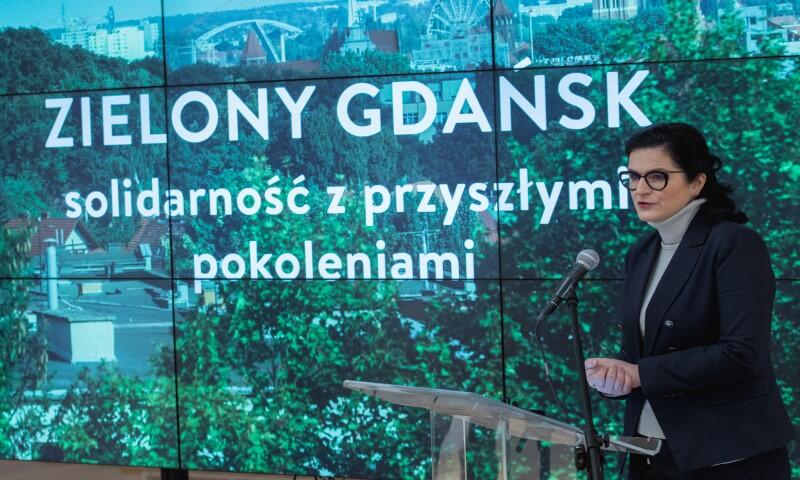 Aleksandra Dulkiewicz, prezydent Gdańska podczas konferencji Zielony Gdańsk. Solidarność z przyszłymi pokoleniami.