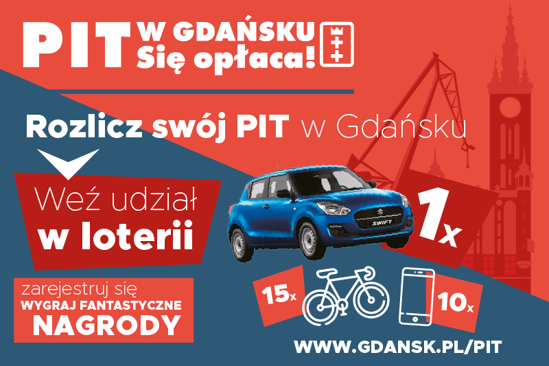 Każdy podatnik, którzy rozliczył swój PIT w Gdańsku i zarejestrował się w loterii ma szansę wygrać jedną z cennych nagród. Zgłoszenia będą przyjmowane między 29 marca a 3 maja